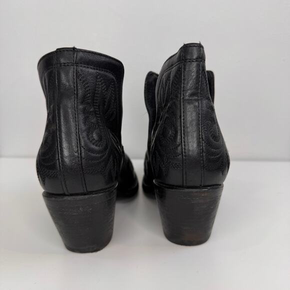 ARIAT Dixon Booties 7.5 Black Leather R-Toe Pull-On Ankle Western Boot 10035976 - Picture 6 of 11